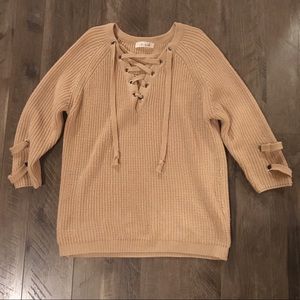 Chicwish Lace Up Mood Sweater